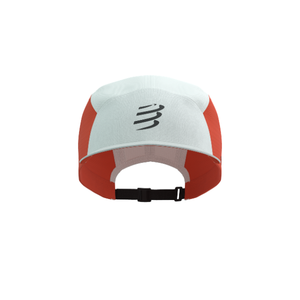 Mũ Chạy Bộ Compressport 5 Panel Light Cap - Star White/ Tigerlily