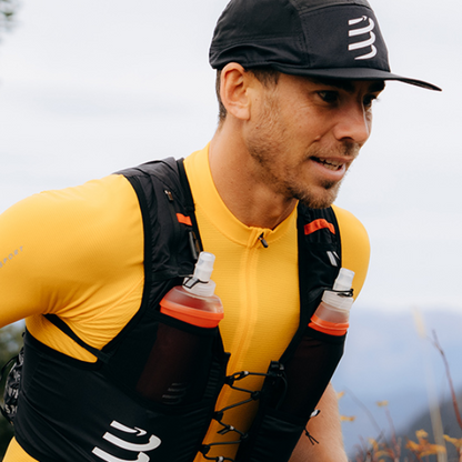 Áo chạy Trail Nam Compressport Trail Racing Postural SS Top - Vàng (Saffron)