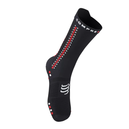 Tất đạp xe Compressport Unisex's Pro Racing Socks v4.0 Bike - Đen/Đỏ (Black/Red)