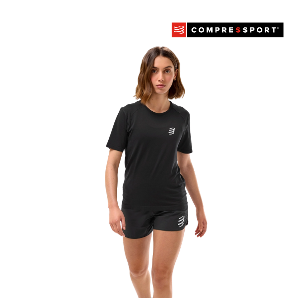 Áo Chạy Bộ Nữ Compressport Performance SS Tshirt - Đen (Black)