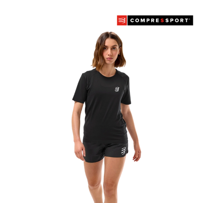 Áo Chạy Bộ Nữ Compressport Performance SS Tshirt - Đen (Black)