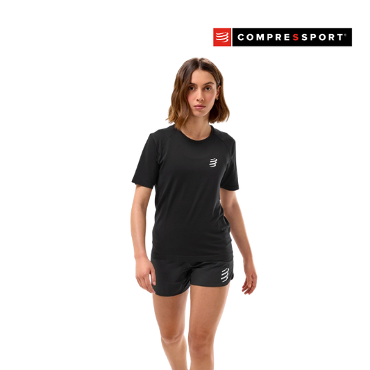 Áo Chạy Bộ Nữ Compressport Performance SS Tshirt - Đen (Black)