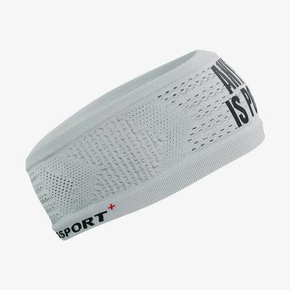 Băng đô thể thao Compressport Headband On/Off 360 Print IRONMAN - Trắng (White)