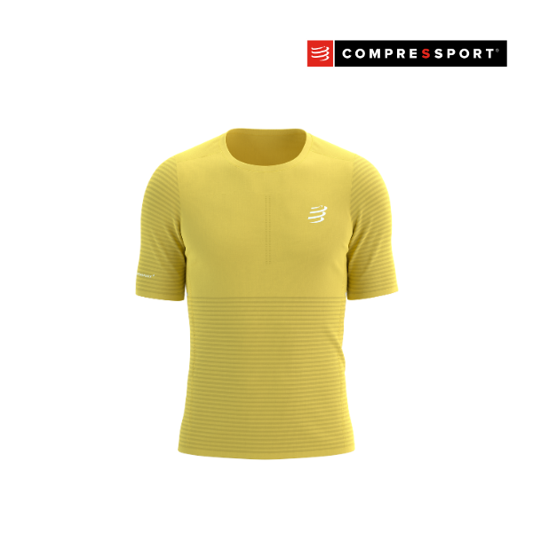 Áo chạy bộ Nam Compressport Pro Racing SS Tshirt - Vàng Lemon