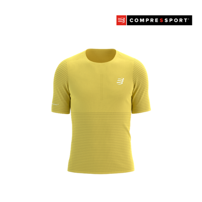 Áo chạy bộ Nam Compressport Pro Racing SS Tshirt - Vàng Lemon