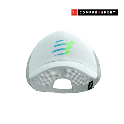 Mũ Chạy Bộ Compressport Trucker Cap - Star White/Blue Green