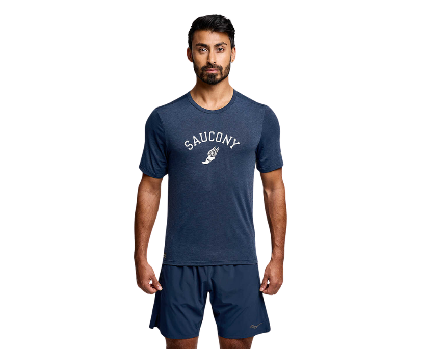 SAUCONY MEN'S STOPWATCH GRAPHIC SHORT SLEEVE