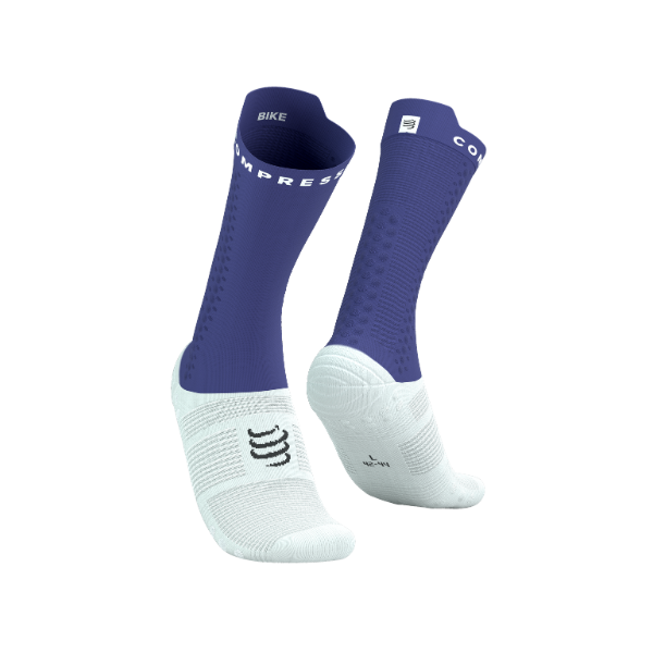 Tất đạp xe Compressport Pro Racing Socks v4.0 Bike - Xanh Orient Blue/White