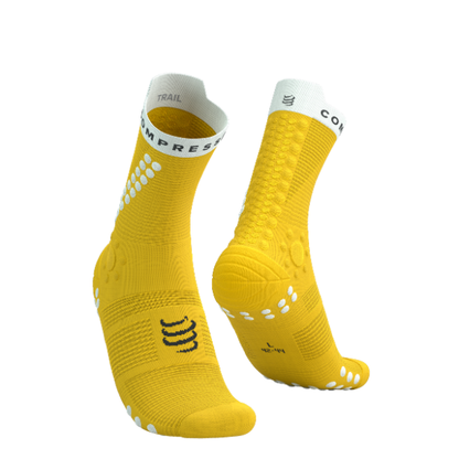 Tất chạy Trail Compressport Pro Racing Socks v4.0 Trail - Vàng Lime/Neon Green