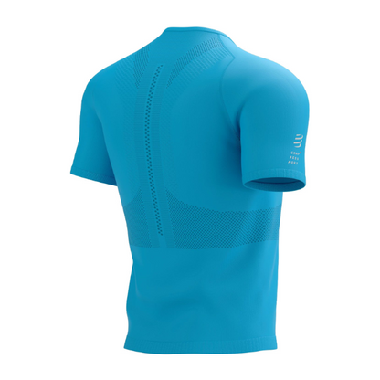 Áo chạy Trail Nam Compressport Trail Half - Zip - Fitted SS Top - Xanh (Hawaiian)