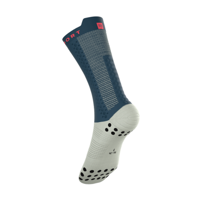 Tất đạp xe Compressport Unisex's Pro Racing Socks v4.0 Bike - Stargazer/Aqua/Fluo Red