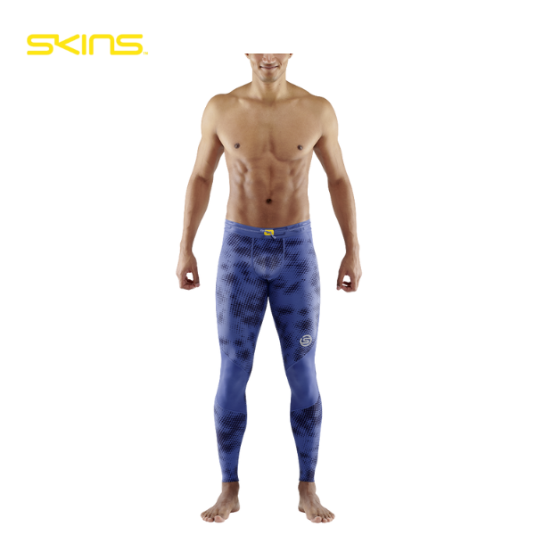 Quần Dài Bó Cơ Nam SKINS Compression 3-Series - Xanh (Camo Blue)