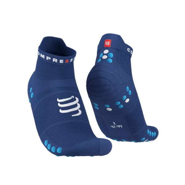 Tất Chạy Bộ Compressport Pro Racing Socks v4.0 Run Low - Xanh (Sodalite/Fluo Blue)