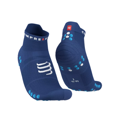 Tất Chạy Bộ Compressport Pro Racing Socks v4.0 Run Low - Xanh (Sodalite/Fluo Blue)