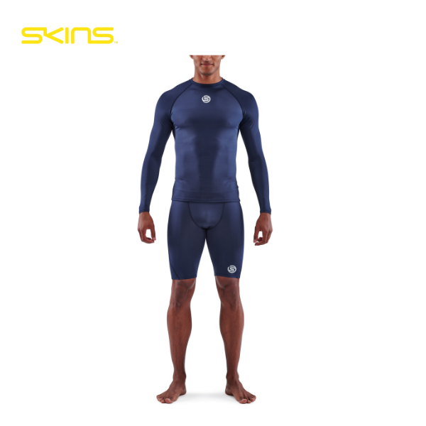 Áo Bó Cơ Tay Dài Nam SKINS Compression Tops 1-Series - Xanh (Navy Blue)