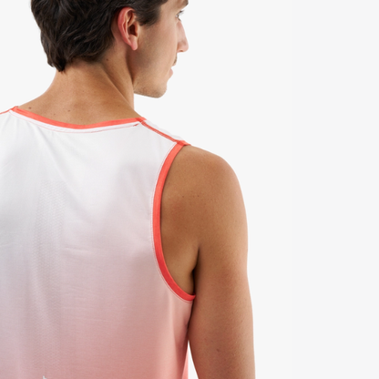 Áo chạy bộ Nam Compressport Performance Singlet - Đỏ/Trắng (Fluo Red/White)