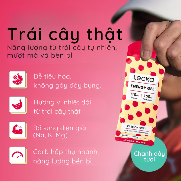 Gel năng lượng Lecka Energy Gel - Vị Chanh Dây