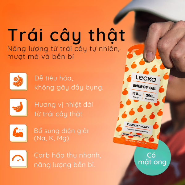 Gel năng lượng Lecka Energy Gel - Vị Tắc Mật Ong