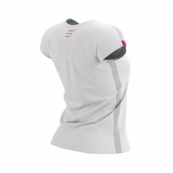 Áo chạy bộ Nữ Compressport Training SS T-Shirt - White/Pink - Ladies 202