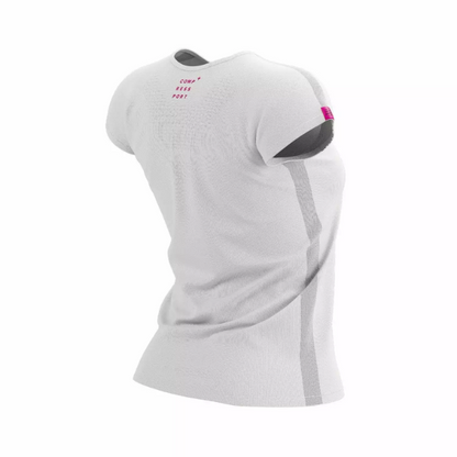 Áo chạy bộ Nữ Compressport Training SS T-Shirt - White/Pink - Ladies 202