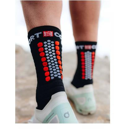 Tất chạy Trail Compressport Ultra Trail Socks v2.0 - Đen/Đỏ (Black/Red)