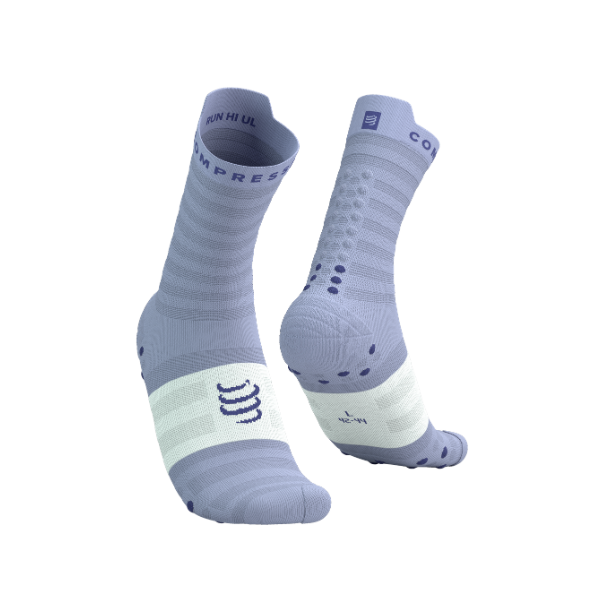 Tất Chạy Bộ Compressport Pro Racing Socks v4.0 Ultralight Run High - Tím Lavender/White