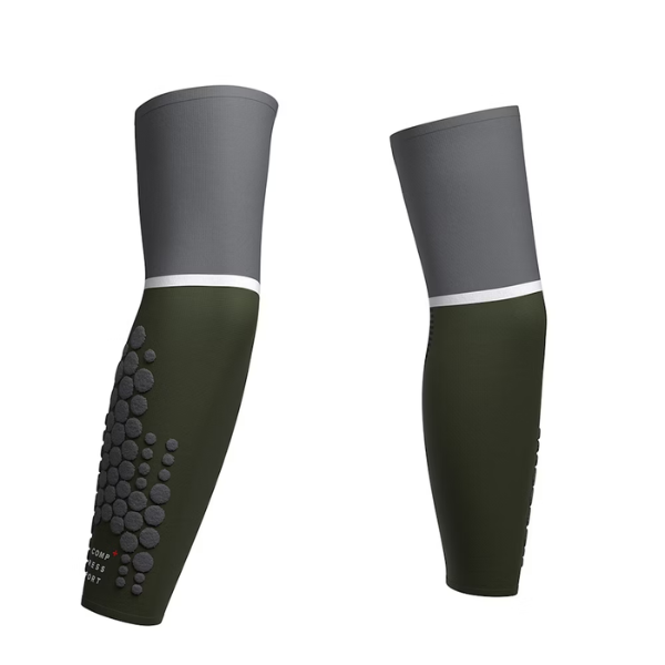 Compressport Unisex's Arm Force Ultralight - Green/Steel Grey