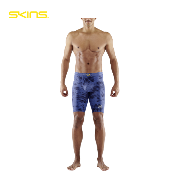 Quần Ngắn Bó Cơ Nam SKINS Compression 3-Series - Xanh (Camo Blue)