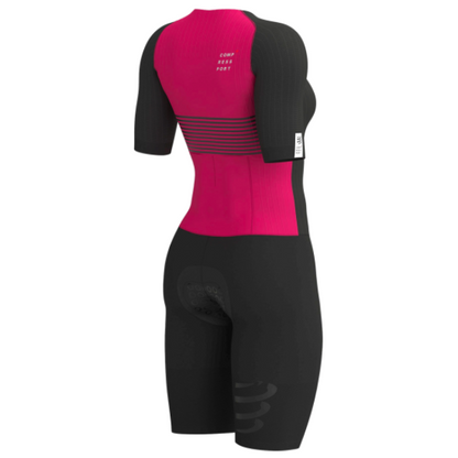 Đồ ba môn Nữ Compressport Aero Trisuit Top - Black/Jazzy