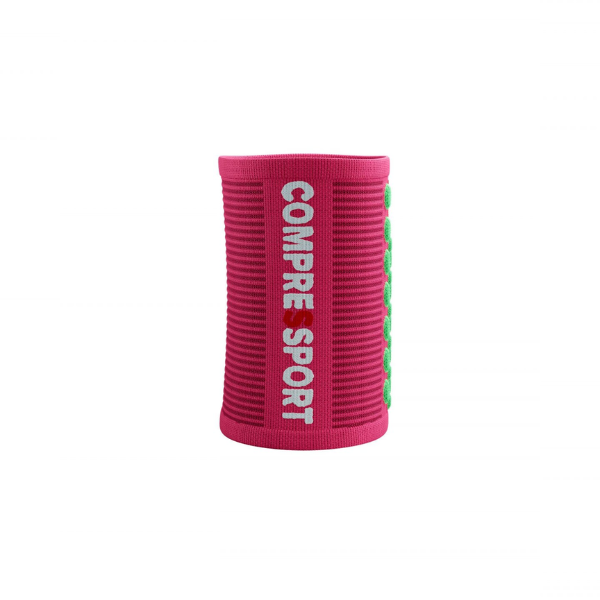 Băng bảo vệ cổ tay Compressport Unisex's Sweatbands 3D.Dots - Hồng (Hot Pink/Summer Green)