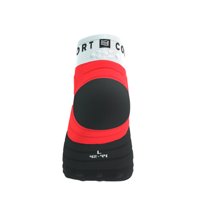 Tất chạy Trail Compressport Ultra Trail Low Socks - Đỏ/Trắng (Fluo Red/White)