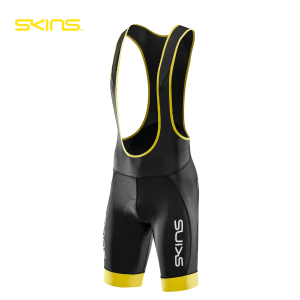 Quần yếm đạp xe Nam SKINS Compression Men's Cycle Elite Bib Short - Black/Zest