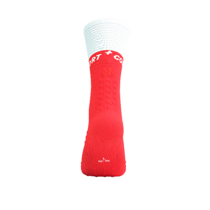 Tất chạy bộ Compressport Mid Compression Socks V2.0 - Đỏ/Trắng (Fluo Red/White)