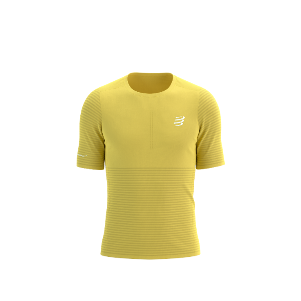 Áo chạy bộ Nam Compressport Pro Racing SS Tshirt - Vàng Lemon
