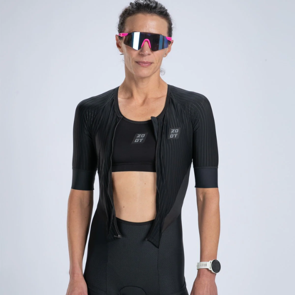Đồ Ba môn Nữ Zoot Women's Elite Tri Aero Fz Racesuit - Đen (Jet Black)