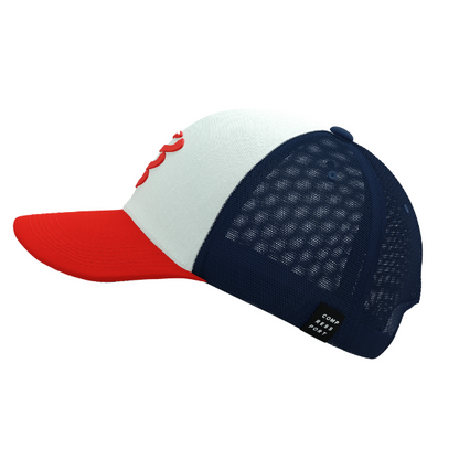 Mũ chạy bộ Compressport Trucker Cap - Sugar/Blues