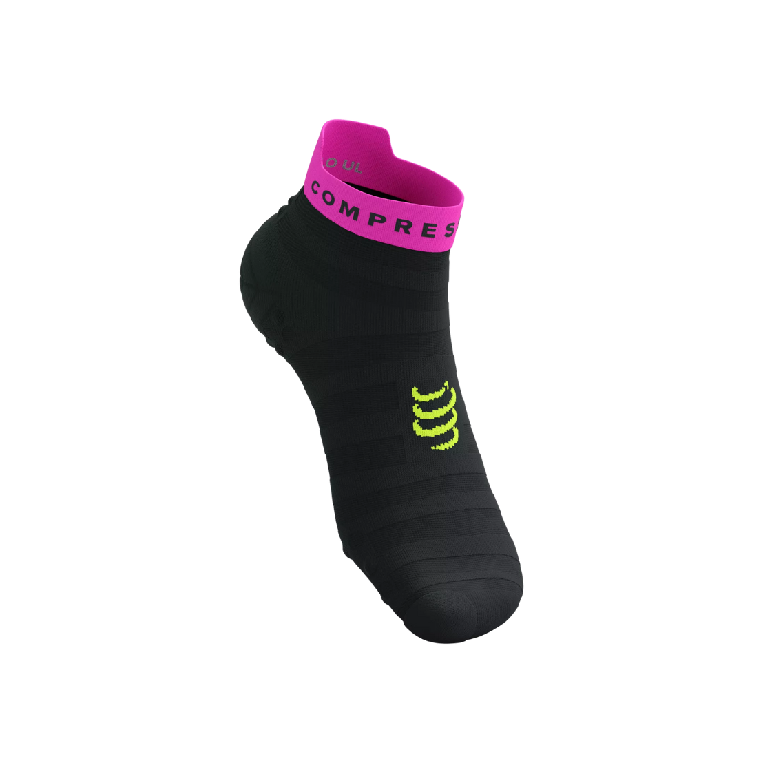 Tất chạy bộ Compressport Pro Racing Socks v4.0 Ultralight Run Low - Black/Safe Yellow/Neo Pink