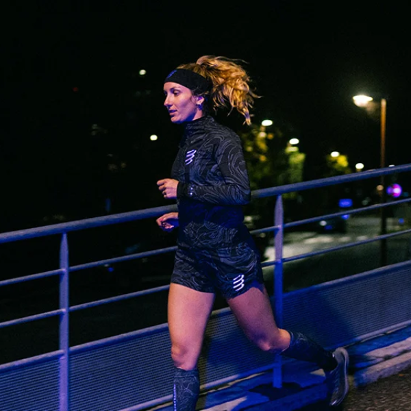 Băng đô thể thao Compressport Thin Headband On/Off - Aurora Black/Aurora