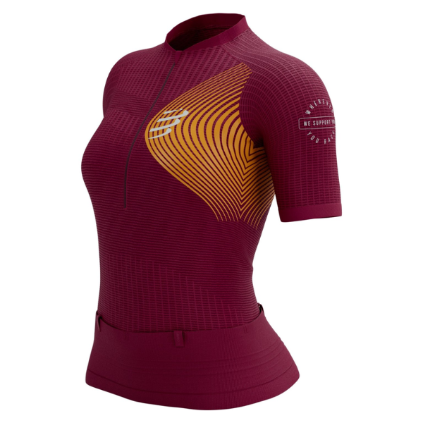 Áo chạy Trail Nữ Compressport Trail Postural SS Top - Đỏ (Persian Red/Blazing Orange)
