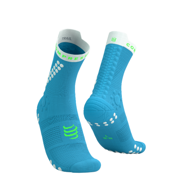 Tất chạy Trail Compressport Pro Racing Socks v4.0 Trail - Norse Blue/Neon Green