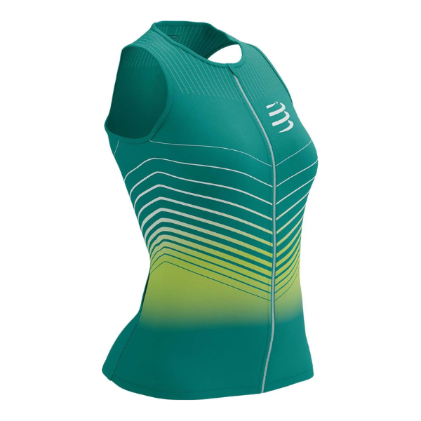 Compressport Men's Tri Postural Aero TankTop - Columbia/Evening Primrose