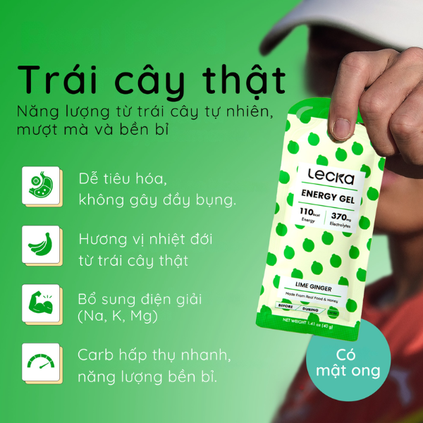Gel năng lượng Lecka Energy Gel - Vị Chanh Gừng