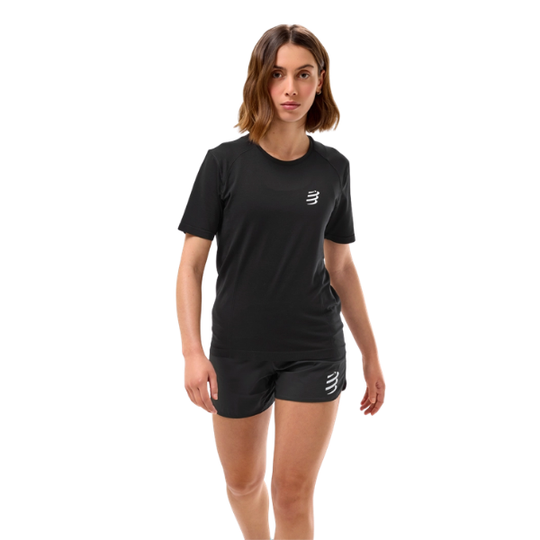 Áo Chạy Bộ Nữ Compressport Performance SS Tshirt - Đen (Black)