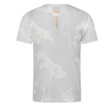 Áo chạy bộ Nam Pressio Prevail S/S Top (Elite Mesh) - Trắng (Camo White)