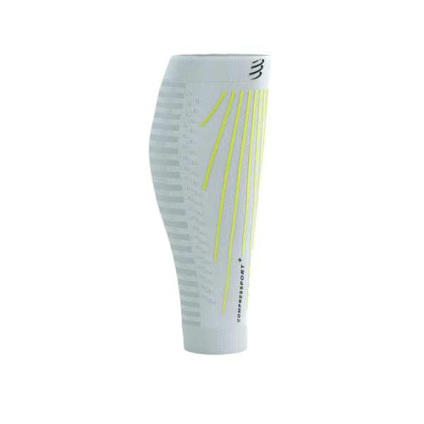 Compressport Calf Sleeves R2 Aero - White/Safe Yellow