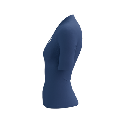 Áo chạy Trail Nữ Compressport Trail Postural SS Top - Xanh (Indigo Blue)