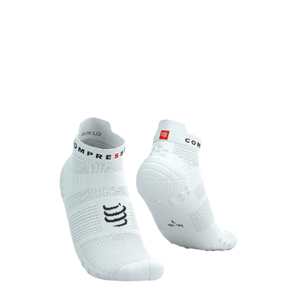 Tất Chạy Bộ Compressport Pro Racing Socks v4.0 Run Low - Trắng (White/Black)