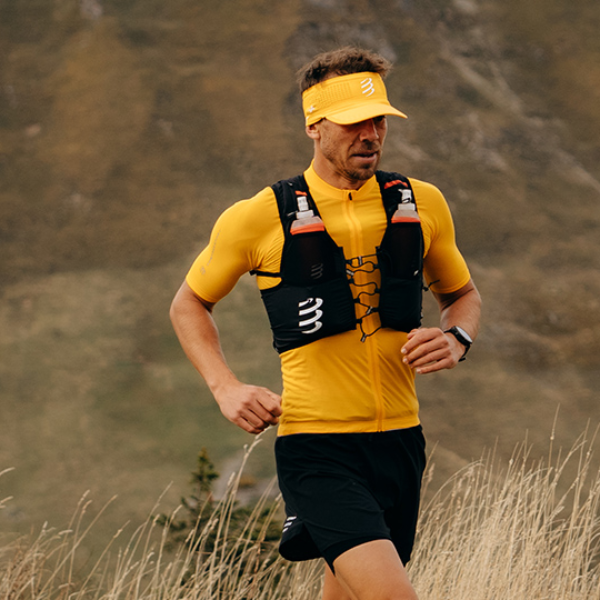 Áo chạy Trail Nam Compressport Trail Racing Postural SS Top - Vàng (Saffron)
