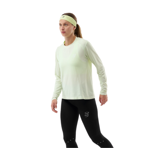 Áo chạy bộ Nữ Compressport Performance Long Sleeve Tshirt W - Xanh Aqua