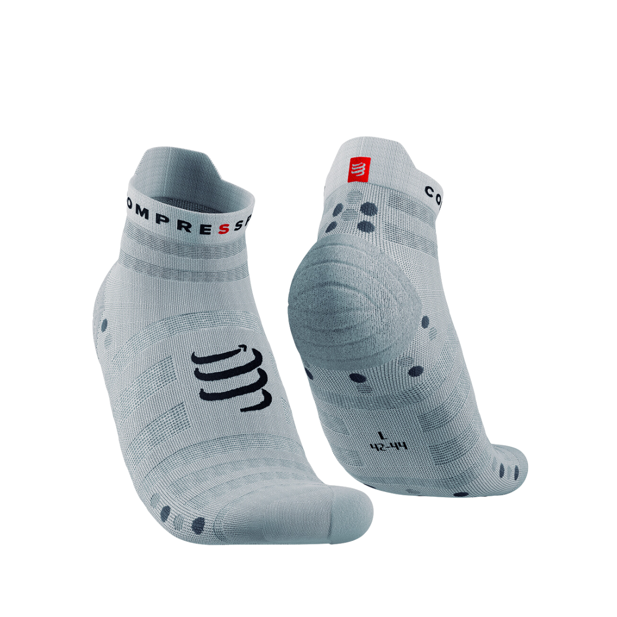 Tất chạy bộ Compressport Pro Racing Socks v4.0 Ultralight - White/Alloy